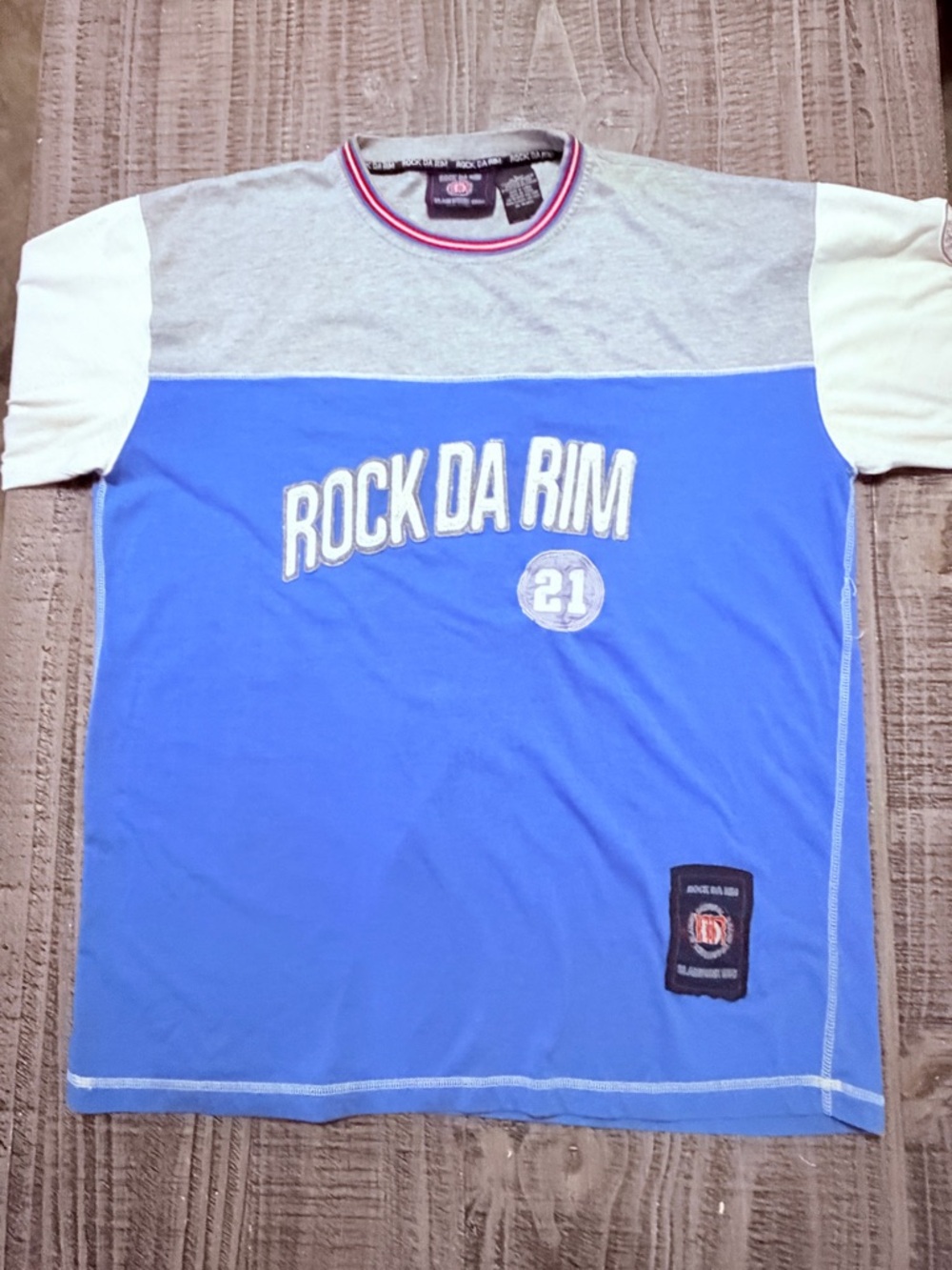 Rock da Rim Blue, Gray & White 'Rock Da Rim' Short Sleeve Tee
